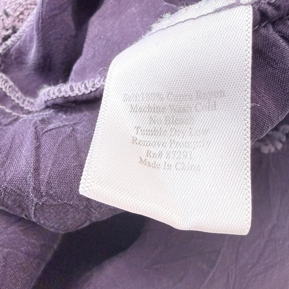 Johnny Was Floral Embroidered Eyelet Tunic Size 2X Purple Lace Trim Pockets Boho - Picture 5 of 7